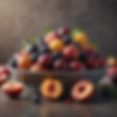 A bowl filled with assorted stone fruits