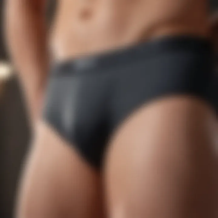 Close-up view of Hanes Premium Sport Briefs showcasing material quality