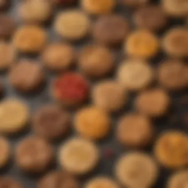 Colorful Toppings for Peanut Butter Crackers An assortment of colorful toppings on peanut butter crackers