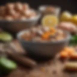 A colorful assortment of high-protein ingredients