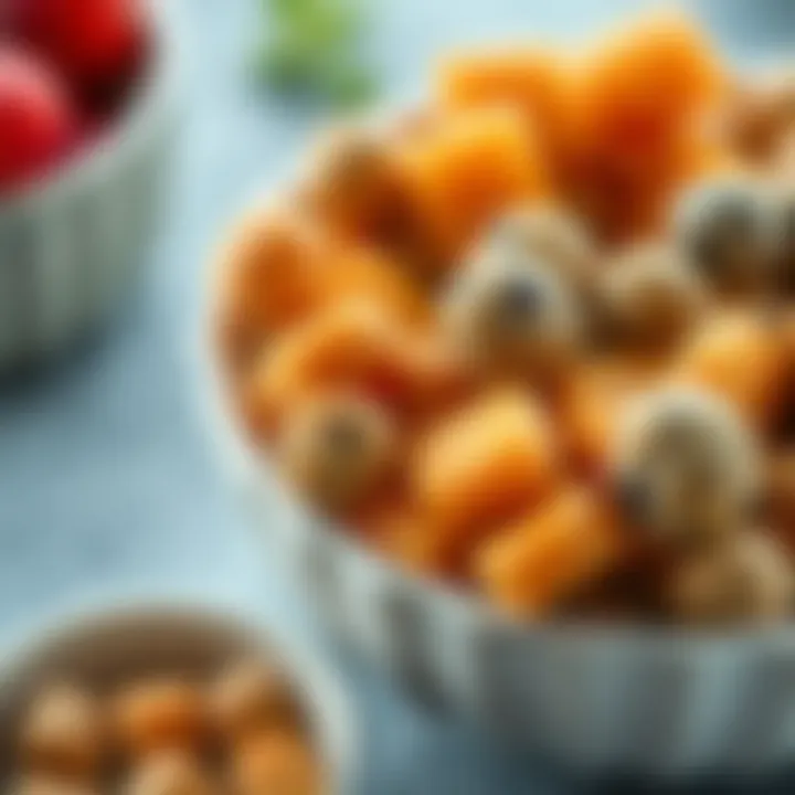 A close-up of high protein snacks in a bowl