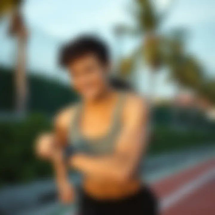 An individual engaging in outdoor physical activities that promote fitness.