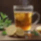 A soothing herbal tea with honey and lemon