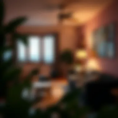 Depiction of a peaceful home workout environment