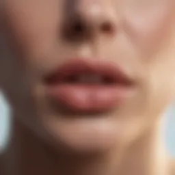 Anatomy of the lip highlighting the delicate skin structure
