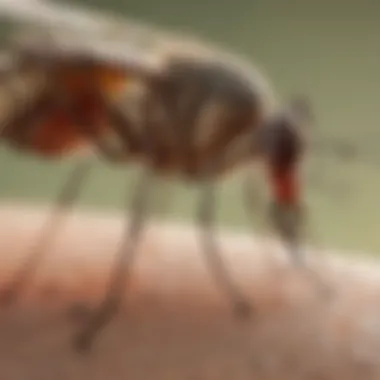 A close-up of a mosquito bite on skin