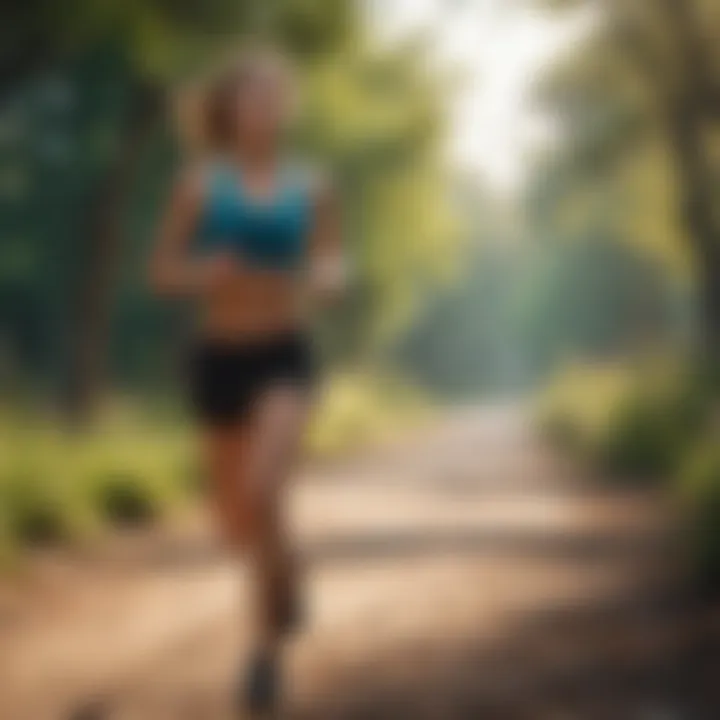 Person engaging in outdoor exercise like jogging