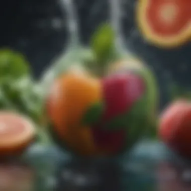 Hydration Through Nutrition A vibrant assortment of fruits and vegetables high in water content.
