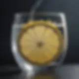 A refreshing glass of water with a slice of lemon, symbolizing hydration.