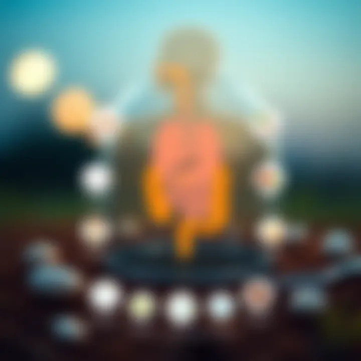 Illustration of gut health benefits with icons