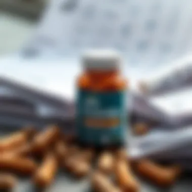 Scientific research papers arranged around a probiotic supplement