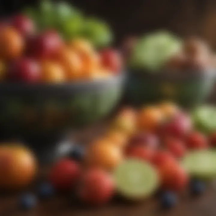 An assortment of fresh fruits and vegetables rich in nutrients.