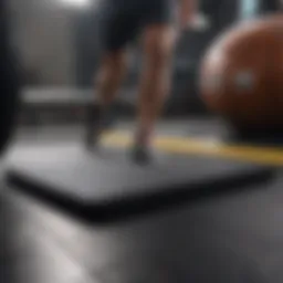 Mat providing cushioning under a weight bench