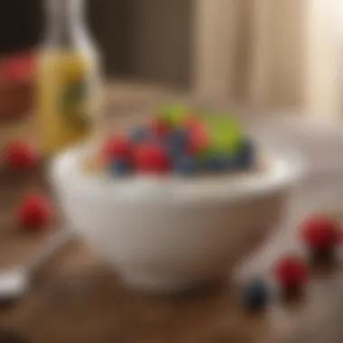Keto Yogurt Bowl A bowl of yogurt topped with keto-friendly ingredients.