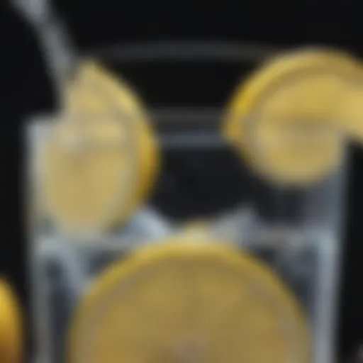 A close-up view of a glass of water with fresh lemon slices, illustrating the importance of hydration.