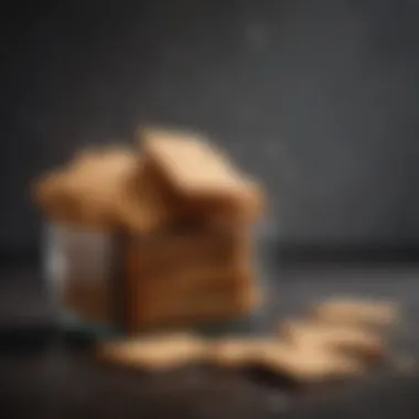 A stylish container holding a variety of whole grain crackers