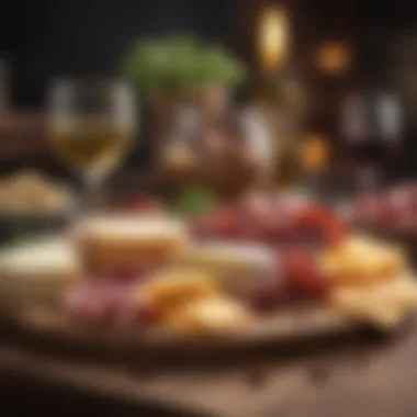 Savory Cheese and Charcuterie Board An appetizing arrangement of cheese and charcuterie