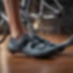 A pair of high-performance cycling shoes designed for spin class