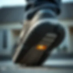 Close-up of a cushioned sole designed for walking comfort