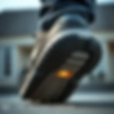 Close-up of a cushioned sole designed for walking comfort