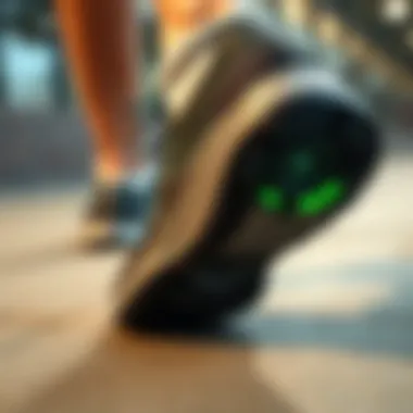 Demonstration of stability features in a shoe