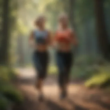 Engaging in Physical Activity Amidst Nature A serene outdoor setting for fitness activities