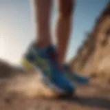 Dynamic running scene showcasing the Asics Cumulus shoes in action