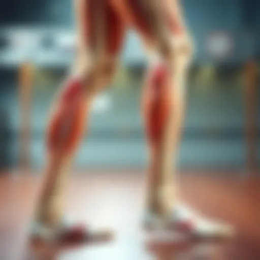 Illustration depicting the anatomy of leg muscles affected by soreness