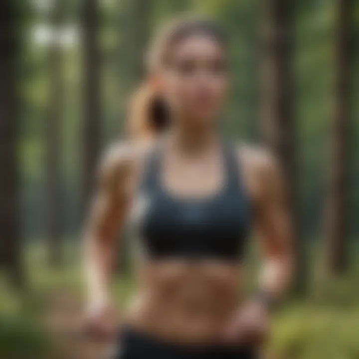Engaging in a fitness routine outdoors