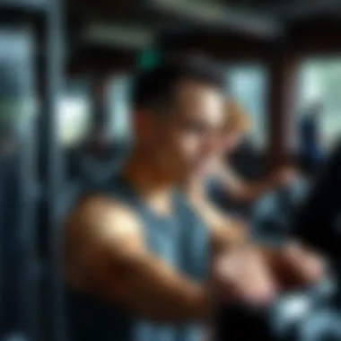 Mastering Gym Equipment An individual learning to use gym equipment under guidance