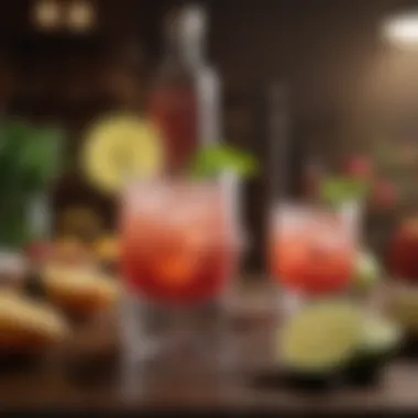 Vibrant No Carb Mocktail A vibrant mocktail showcasing colorful ingredients that are carb-free.