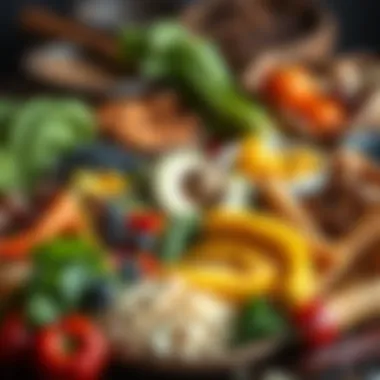 Colorful array of nutrient-dense foods