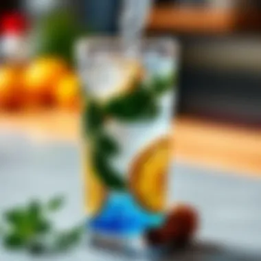 Refreshing water with citrus and herbs