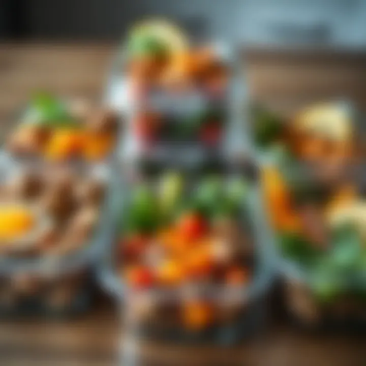 Stylish meal prep containers filled with healthy meals