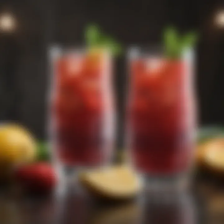 Selection of hydrating beverages and fresh fruits