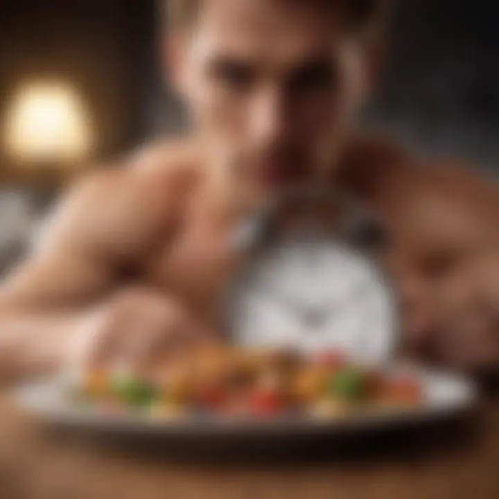 An athlete timing their meals with a clock in the background