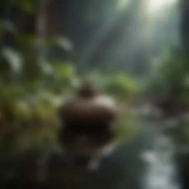 A serene environment for meditation, featuring a tranquil space with soft lighting and calming colors.