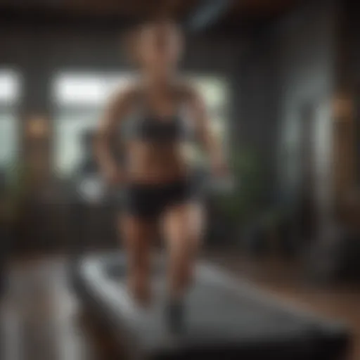 A person optimizing their treadmill workout with a focus on intensity