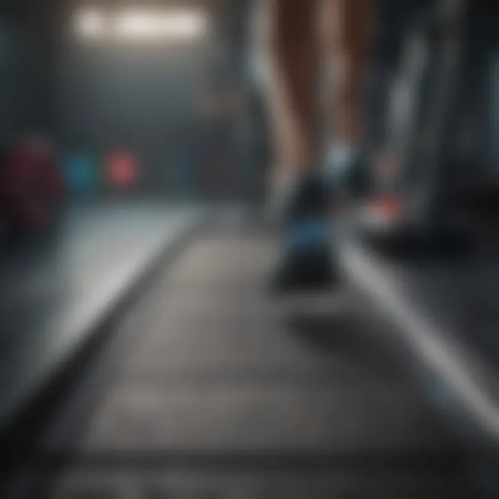 A detailed view of treadmill controls displaying workout settings