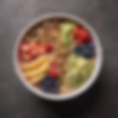 Nutritious Smoothie Bowl A colorful smoothie bowl topped with seeds, nuts, and fresh fruit, showcasing nutritious and energizing options.