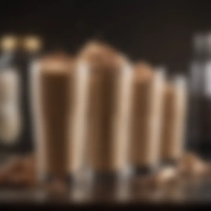 Variety of protein shake options