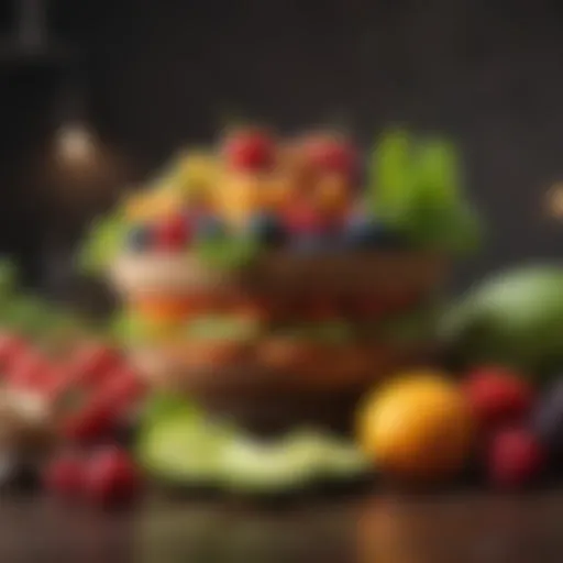 A vibrant spread of healthy foods including fruits and vegetables.