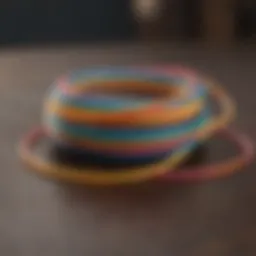 A dynamic workout session featuring colorful rubber bands