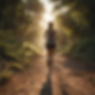 Embracing Nature While Running Runner on a scenic path during sunset