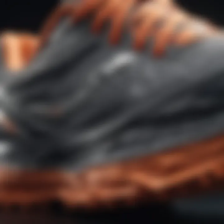 Close-up of Saucony shoe cushioning technology.