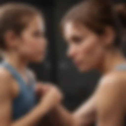 A mother displaying controlling behavior with a child