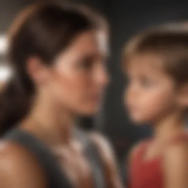 Self-Centeredness in Narcissistic Parenting A mother prioritizing her needs over her child's