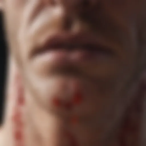 Red rash indicating fungal infection