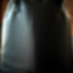 Close-up of a heavy punching bag showcasing its texture and structure