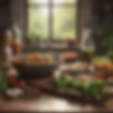 Healthy meal preparation with fresh ingredients